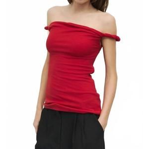 NEW ALL : ROW alix off-shoulder top in red